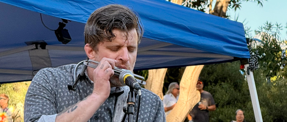 Brody's skillful harmonica made it well worth the wait in near-90s sunshine.