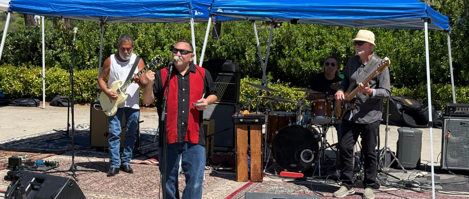 Mike Maldonado and Jump Start set the tone for high energy on a very hot spring day.