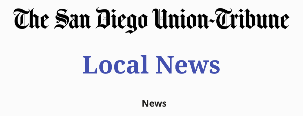 San Diego Union Tribune Local News Banner