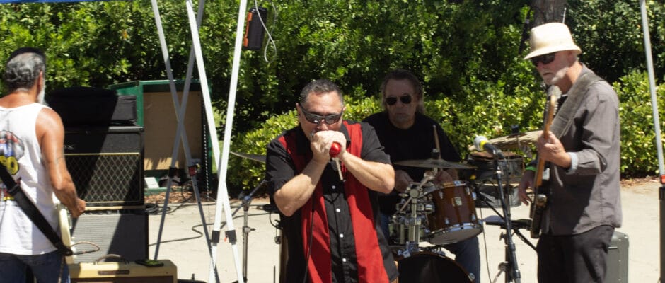 Mike Maldonado and Jump Start set the tone for high energy on a very hot spring day.