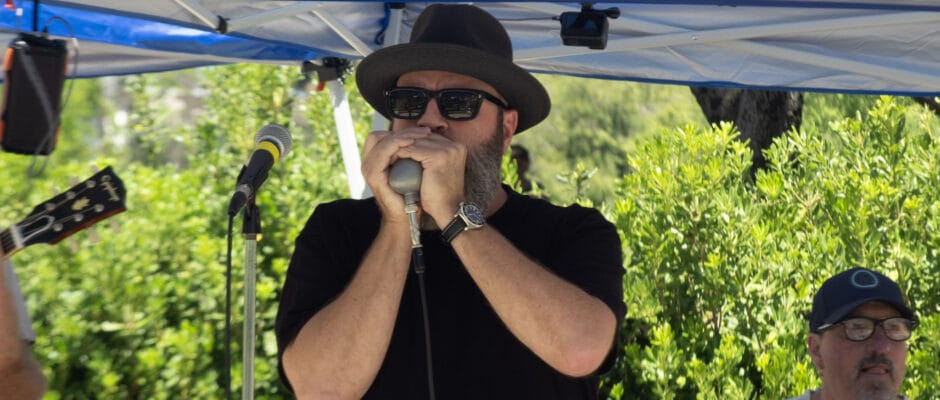 Mike Maldonado and Jump Start set the tone for high energy on a very hot spring day.